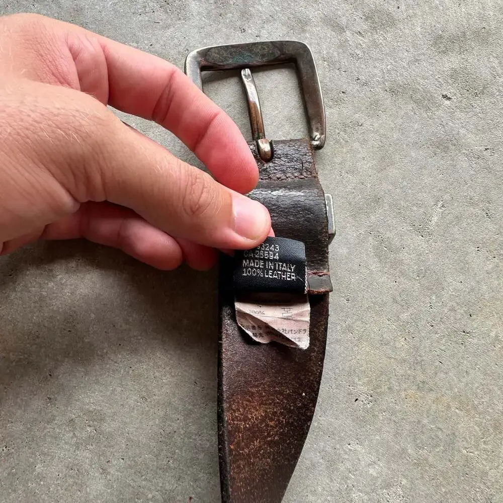 Diesel B-Dave II Brown Distressed Leather Belt